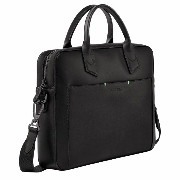 Leather Bags Longchamp Sur Seine Briefcase Black - Leather Men Black