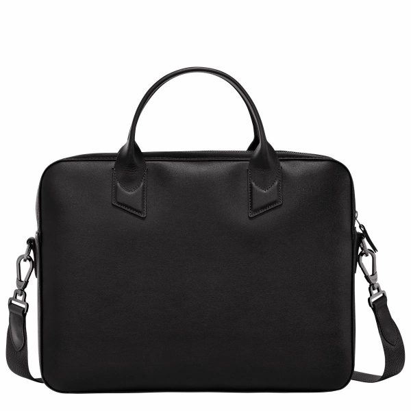 Leather Bags Longchamp Sur Seine Briefcase Black - Leather Men Black