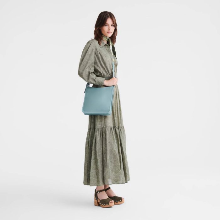 Leather Bags Women Eucalyptus Le Foulonné M Crossbody Bag Eucalyptus - Leather Longchamp