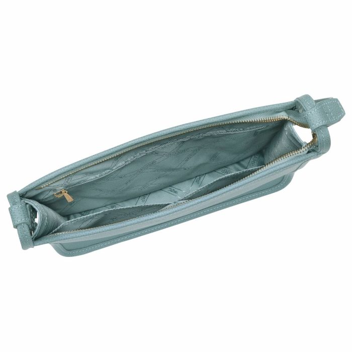 Leather Bags Women Eucalyptus Le Foulonné M Crossbody Bag Eucalyptus - Leather Longchamp