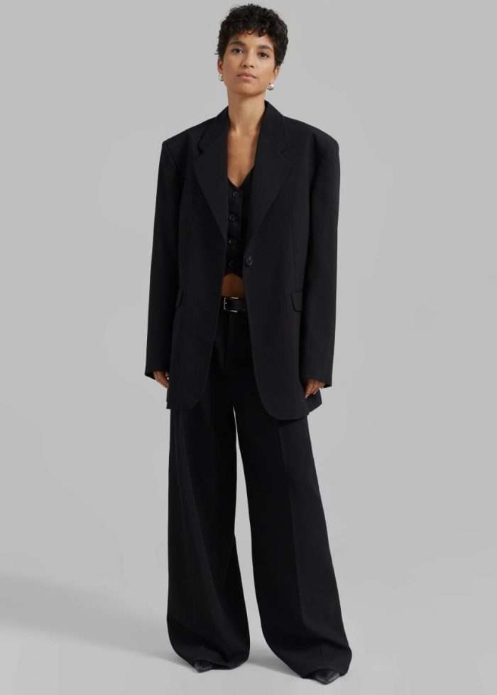 Lillian Oversized Blazer - Black Women Outerwear The Frankie Shop Black