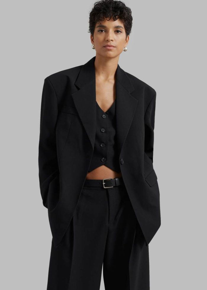 Lillian Oversized Blazer - Black Women Outerwear The Frankie Shop Black