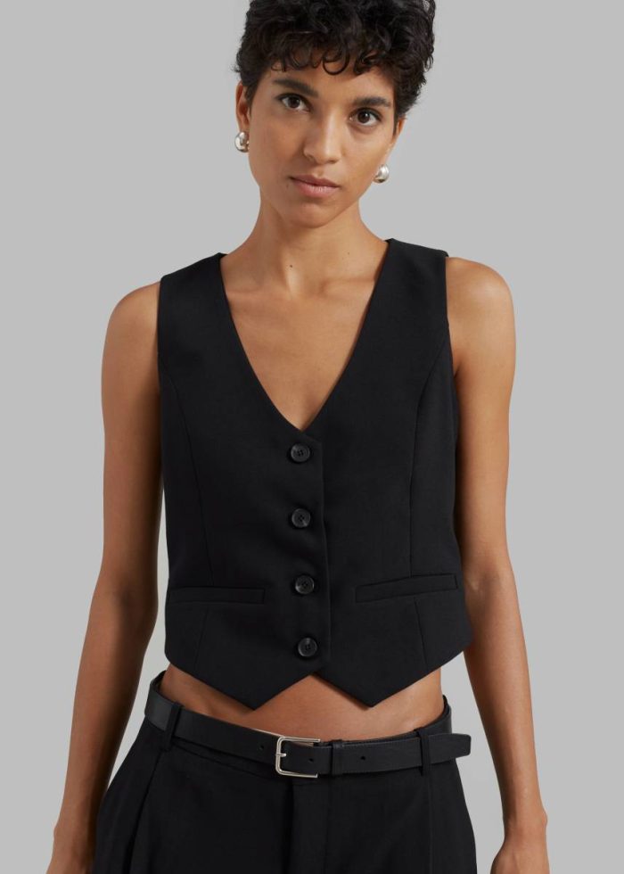 Lillian Vest - Black Outerwear Women Black The Frankie Shop