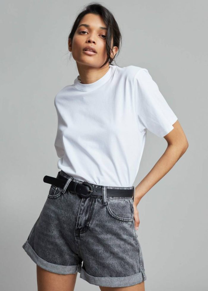 Lilou Simple Tee - Optic White White Women The Frankie Shop Tops