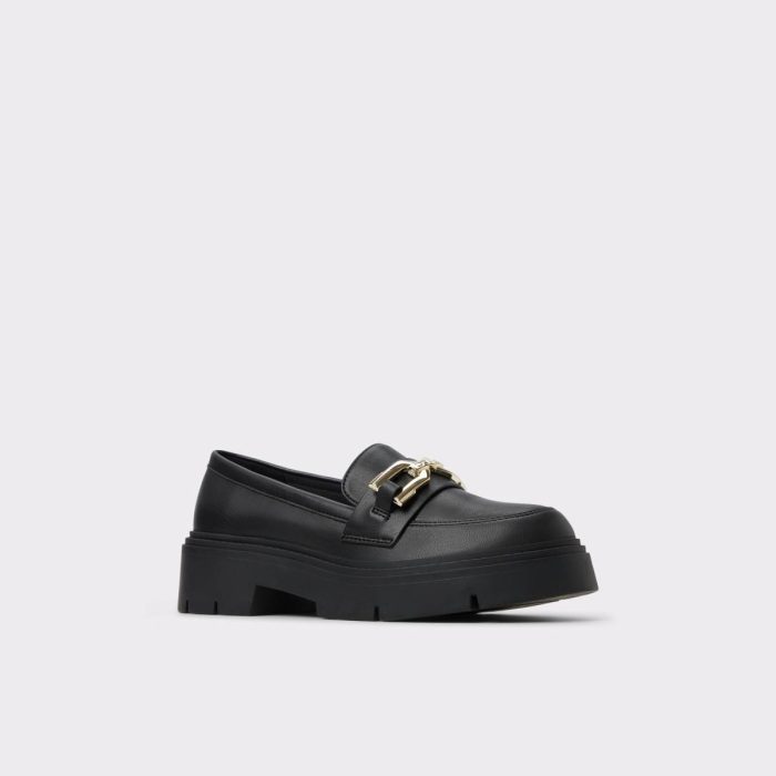 Loafers & Oxfords Aldo Black Synthetic Smooth Women Mazey Black Synthetic Smooth Women's Loafers & Oxfords