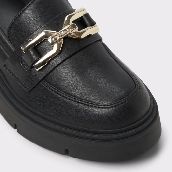 Loafers & Oxfords Aldo Black Synthetic Smooth Women Mazey Black Synthetic Smooth Women's Loafers & Oxfords
