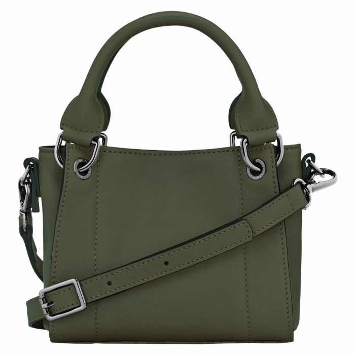 Longchamp 3D Xs Handbag Khaki - Leather Women Khaki Leather Bags