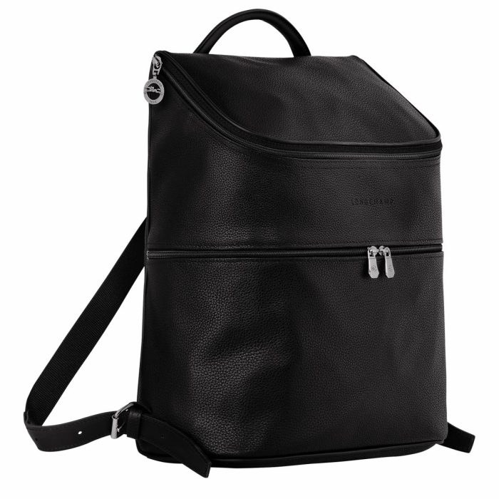 Longchamp Black Leather Bags Le Foulonné Backpack Black - Leather Women