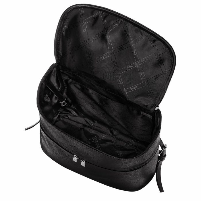 Longchamp Black Leather Bags Le Foulonné Backpack Black - Leather Women