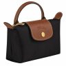 Longchamp Black Pouches & Cases Le Pliage Original Pouch With Handle Black - Recycled Canvas Women