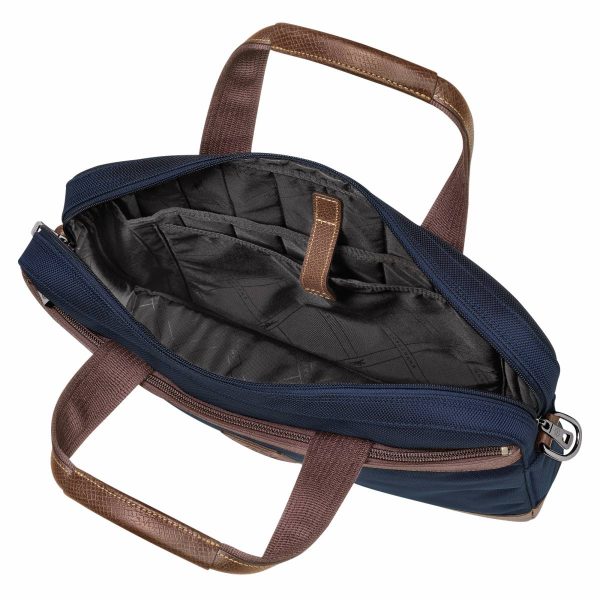 Longchamp Blue Men Briefcase Boxford S Briefcase Blue - Recycled Canvas