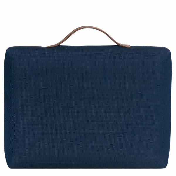 Longchamp Boxford S Briefcase Blue - Recycled Canvas Men Briefcase Blue