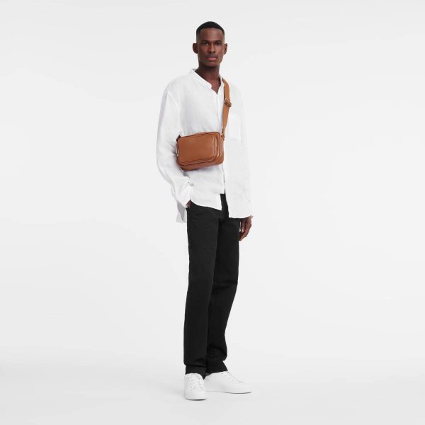 Longchamp Caramel Le Foulonné S Camera Bag Caramel - Leather Men Leather Bags