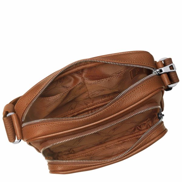 Longchamp Caramel Le Foulonné S Camera Bag Caramel - Leather Men Leather Bags