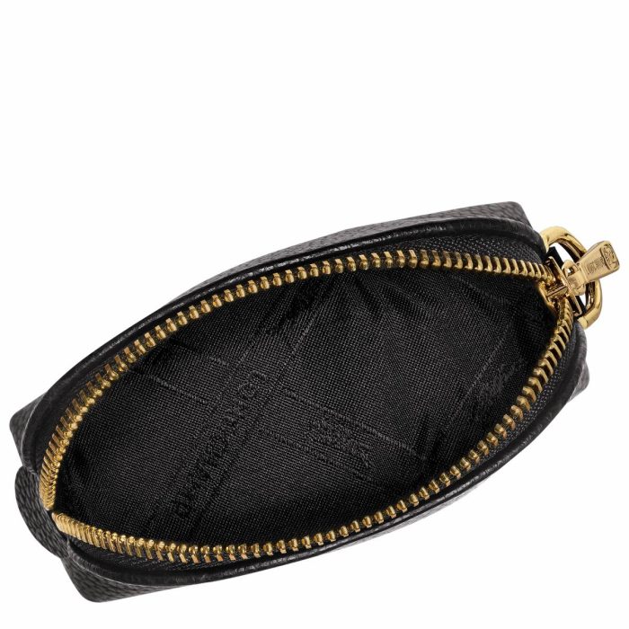 Longchamp Cardholders & Coin Purses Le Foulonné Coin Purse Black - Leather Black Women