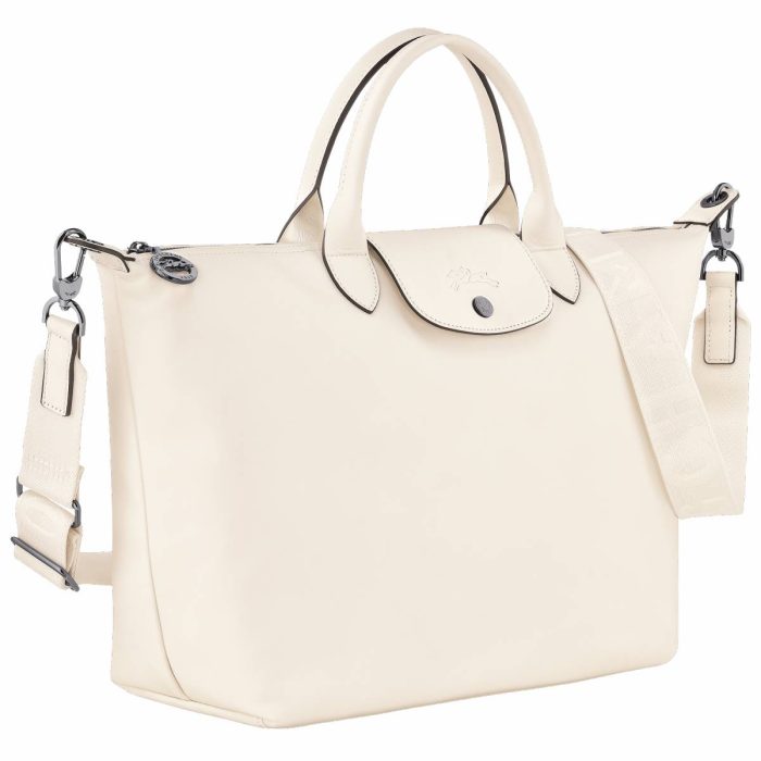 Longchamp Ecru Le Pliage Xtra L Handbag Ecru - Leather Leather Bags Women