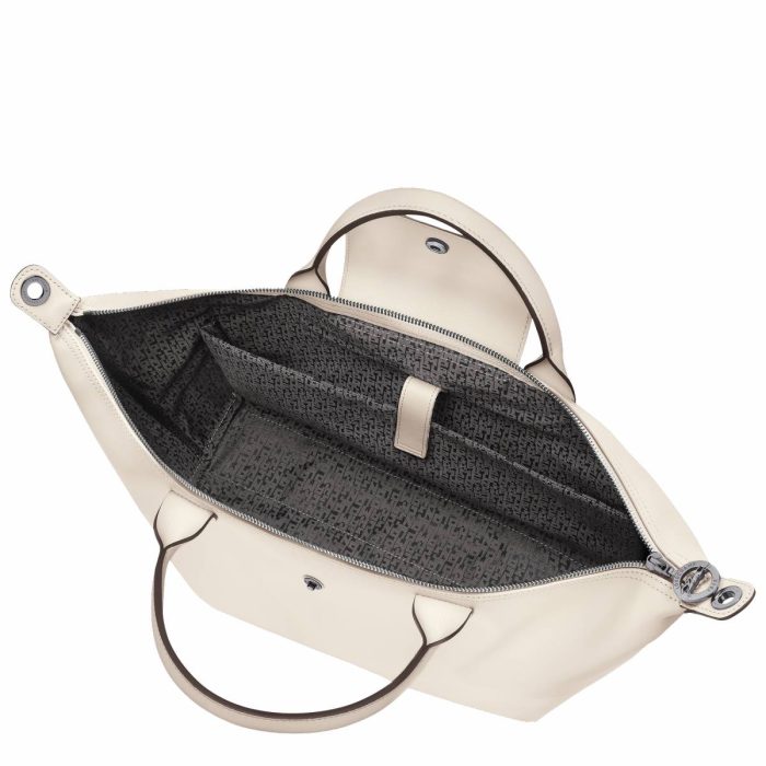 Longchamp Ecru Le Pliage Xtra L Handbag Ecru - Leather Leather Bags Women