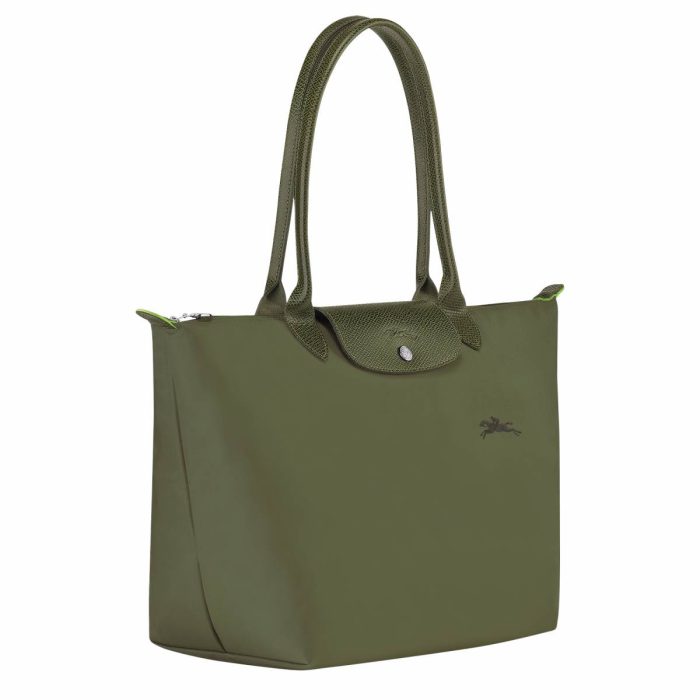 Longchamp Forest Shoulder Bags Le Pliage Green L Tote Bag Forest - Recycled Canvas Women