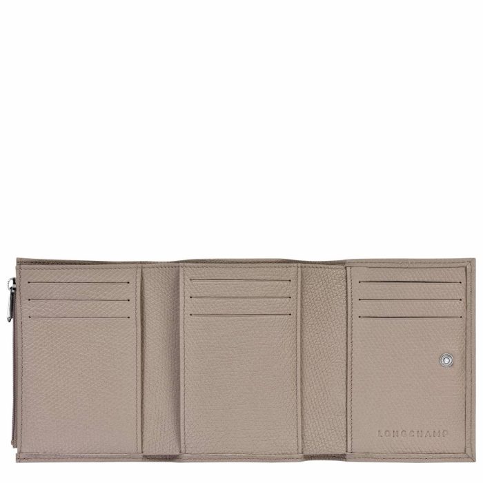 Longchamp Le Roseau Wallet Clay - Leather Women Clay Leather Wallets