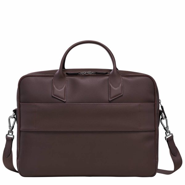 Longchamp Sur Seine M Briefcase Mocha - Leather Leather Bags Mocha Men