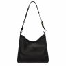 Longchamp Women Black Le Foulonné M Hobo Bag Black - Leather Leather Bags