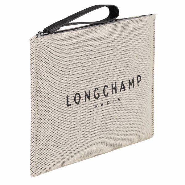 Longchamp Women Ecru Pouches & Cases Essential Pouch Ecru - Canvas