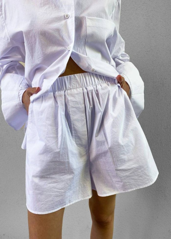 Lui Organic Cotton Boxer Short - White The Frankie Shop White Women Bottoms