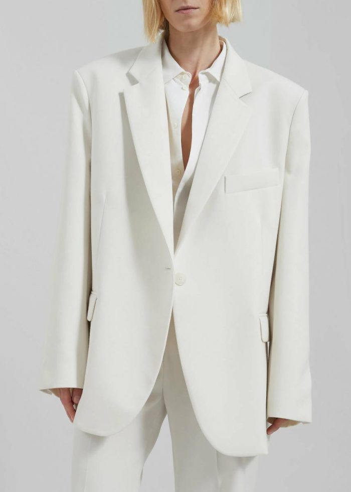 Lyra Oversized Blazer - White White The Frankie Shop Outerwear Women