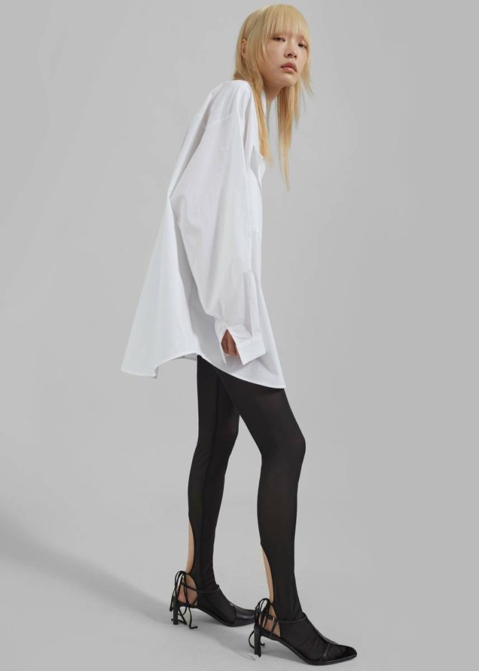 Marin Button Up Utility Shirt - White White Women The Frankie Shop Tops