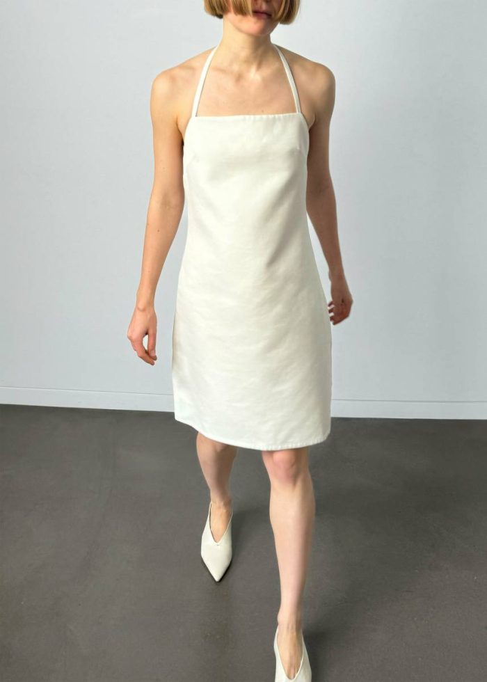 Matin Twill Halter Mini Dress - Natural Dresses Women White The Frankie Shop