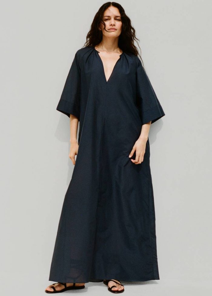 Matteau Blouson Dress - Midnight Women Blue Dresses The Frankie Shop