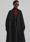 Mavis Long Coat - Black Women Outerwear Black The Frankie Shop