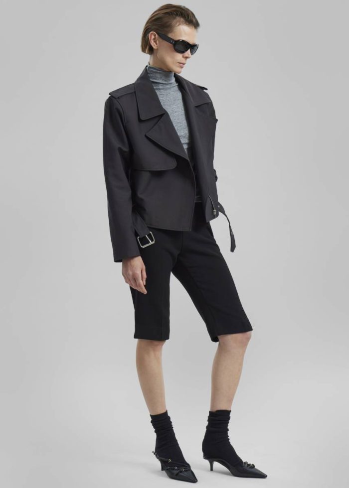 Max Short Trench - Black Black The Frankie Shop Outerwear Women