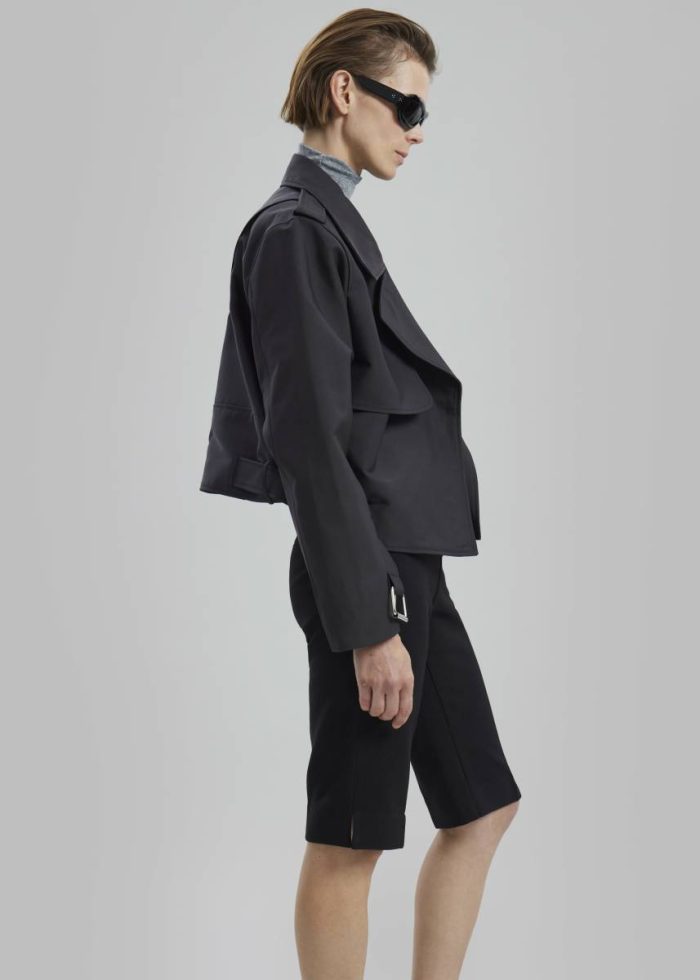 Max Short Trench - Black Black The Frankie Shop Outerwear Women