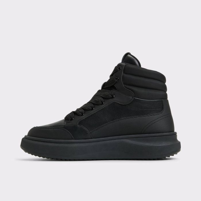 Men Aldo Black Boots Stratos Black Men's Lace-Up Boots