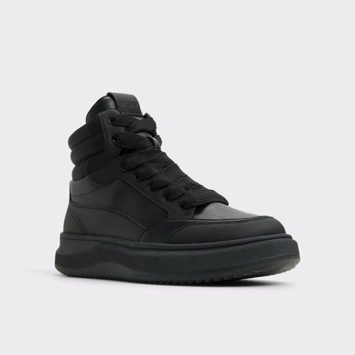 Men Aldo Black Boots Stratos Black Men's Lace-Up Boots