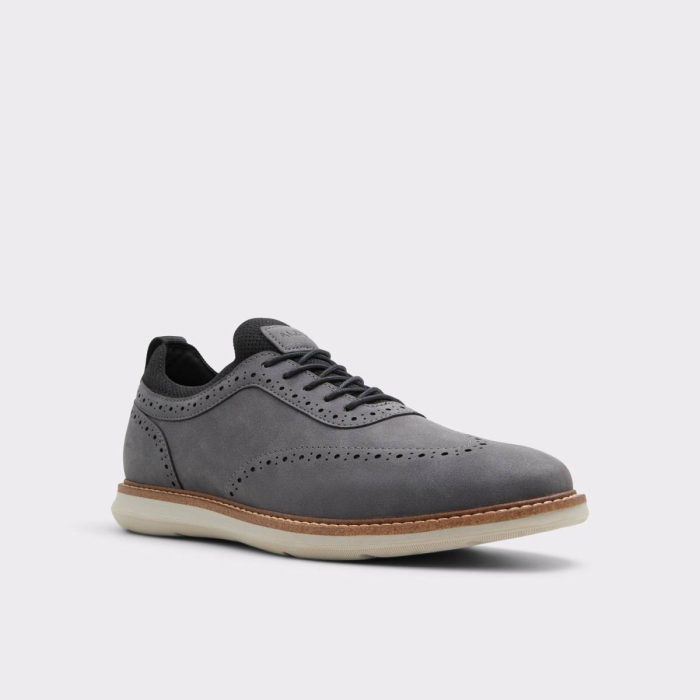 Men Aldo Dark Grey Kalister Dark Grey Men's Oxfords & Lace-Ups Casual Shoes
