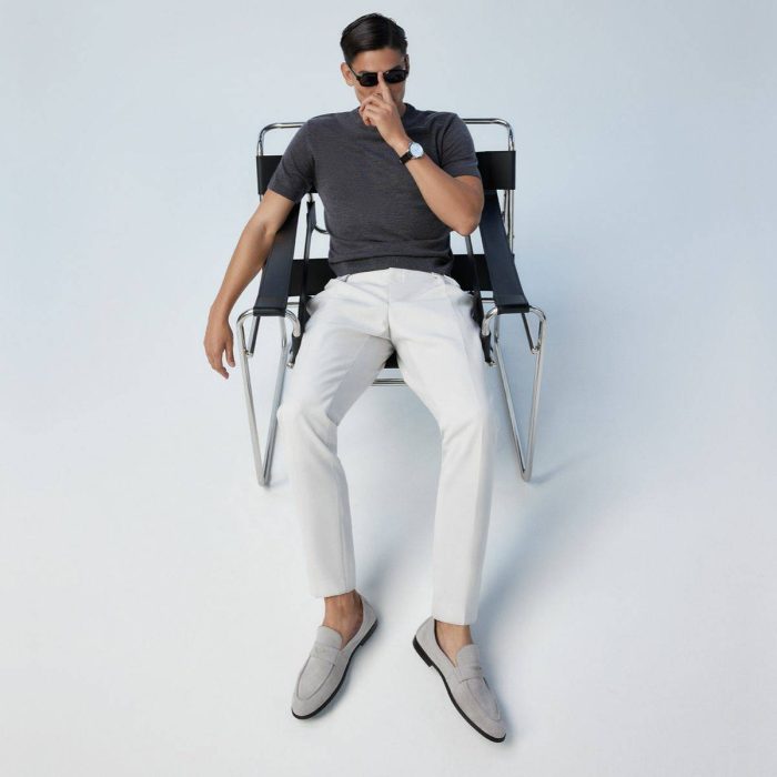 Men Aldo Light Grey Loafers & Slip-Ons Journey Light Grey Men's Dress Shoes