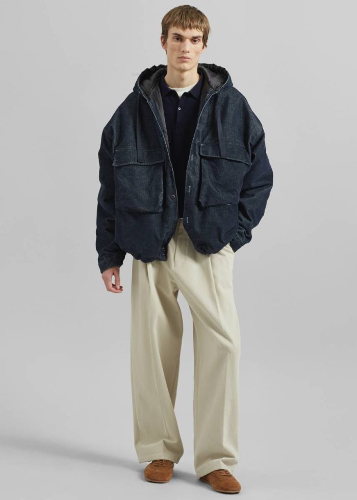 Men Blue Donovan Padded Denim Jacket  - Dark Wash Outerwear The Frankie Shop