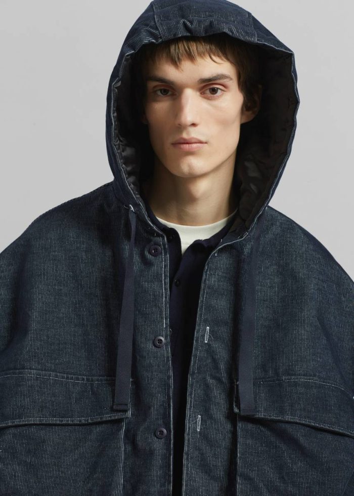 Men Blue Donovan Padded Denim Jacket  - Dark Wash Outerwear The Frankie Shop