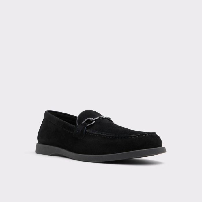 Men Loafers & Slip-Ons Black Leather Suede Sevul Black Leather Suede Men's Casual Shoes Aldo