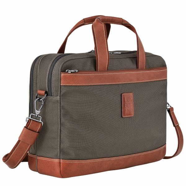 Men Longchamp Briefcase Brown Boxford L Briefcase Brown - Recycled Canvas