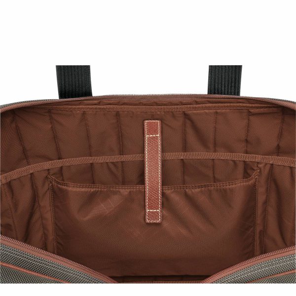 Men Longchamp Briefcase Brown Boxford L Briefcase Brown - Recycled Canvas