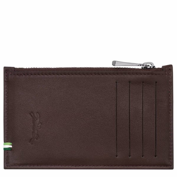 Men Mocha Cardholders & Coin Purses Longchamp Sur Seine Coin Purse Mocha - Leather