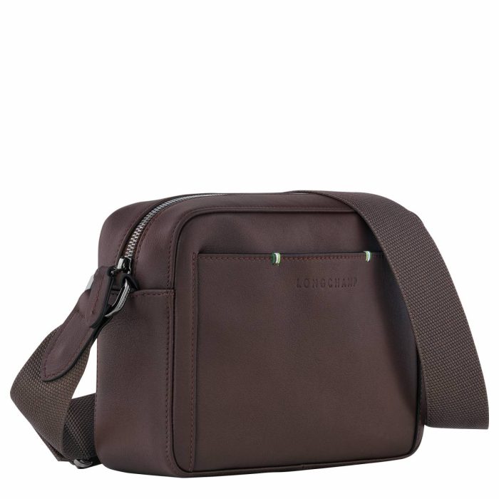 Men Mocha Leather Bags Longchamp Sur Seine Camera Bag Mocha - Leather