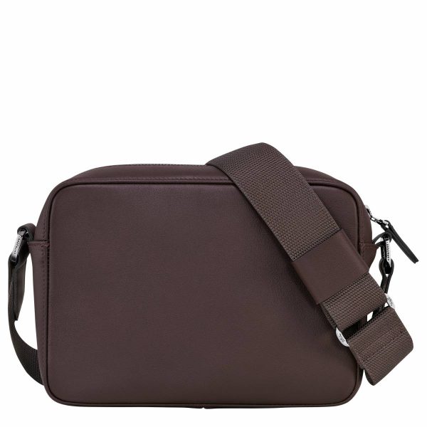 Men Mocha Leather Bags Longchamp Sur Seine Camera Bag Mocha - Leather