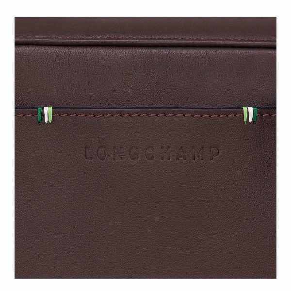 Men Mocha Leather Bags Longchamp Sur Seine Camera Bag Mocha - Leather