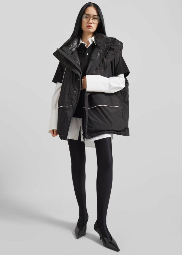 Men Outerwear Calais Oversized Sleeveless Puffer Jacket - Black Black The Frankie Shop