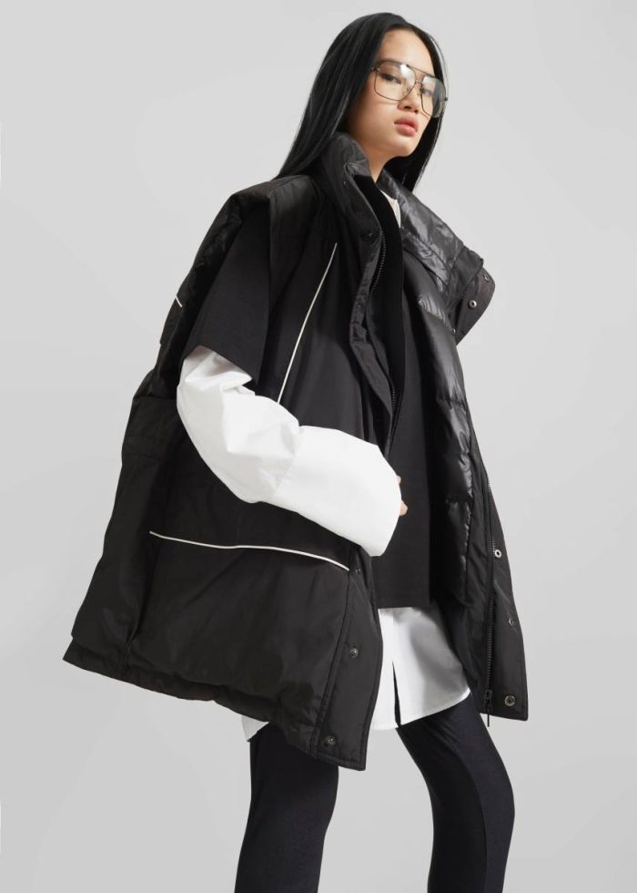 Men Outerwear Calais Oversized Sleeveless Puffer Jacket - Black Black The Frankie Shop