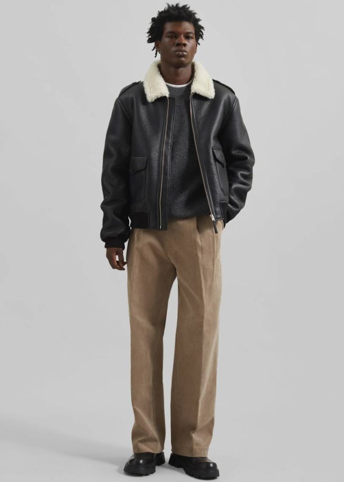 Men Richter Shearling Jacket - Black Black The Frankie Shop Outerwear